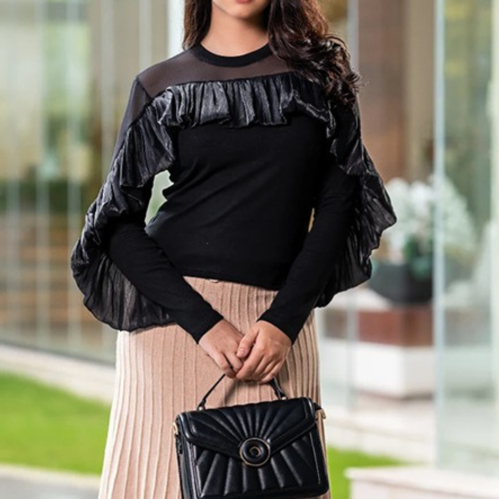 Elegantes Top mit Rüschenärmeln